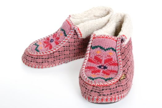 Old Soft Fur Warm Slippers for House