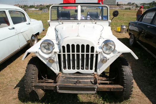 vintage, white russian Off-road car 40-50-h, jeep, Editorial Use Only