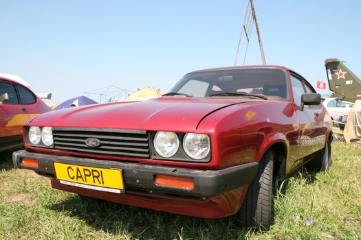 Transport, Vintage Red Sport Car 70's, Ford Capri,  Editorial Use Only