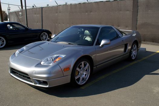 Silver Acura NSX exotic sportscar

