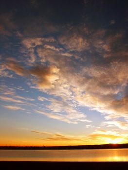 Sunrise sky waterfront