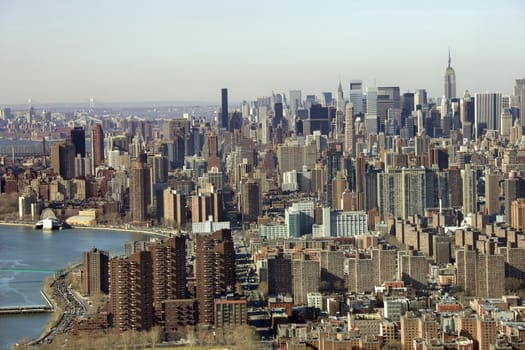 Aerial view of Manhattan in New York City.