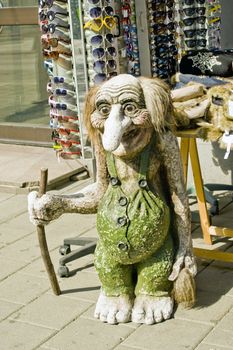 Souvenir doll of Norwegian troll inthe gift shope in Oslo Norway