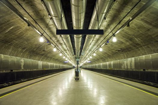 Subway station in Oslo metro, Norway