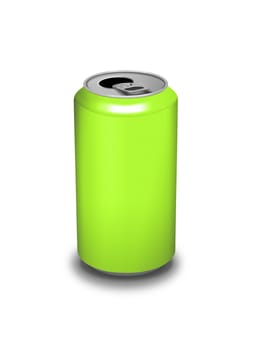 An image of an isolated green can