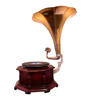 an old gramophone ornate with...