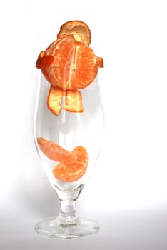 orange mandarine with glass ready to be juiced