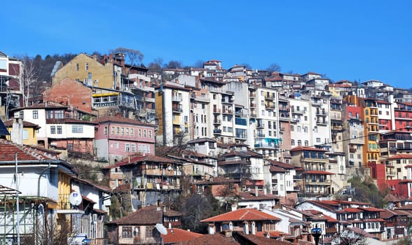 city view with old houses Veliko Turnovo Bulgaria