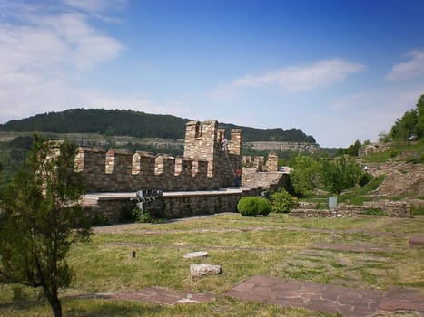 Tsarevets fortress ruins in Veliko Turnovo Bulgaria