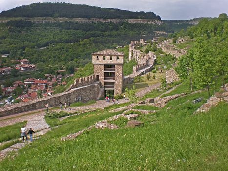 Tsarevets fortress ruins in Veliko Turnovo Bulgaria