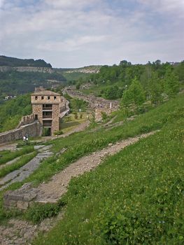 Tsarevets fortress ruins in Veliko Turnovo Bulgaria