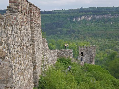 Baldwin tower Tsarevets fortress ruins in Veliko Turnovo Bulgaria