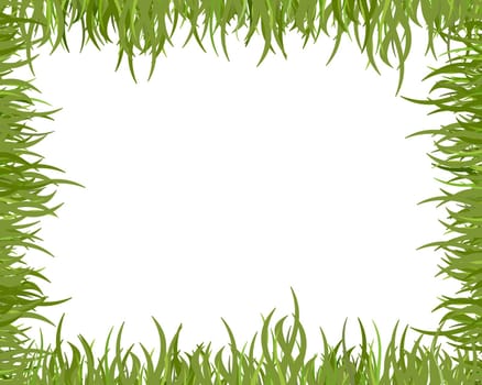 Illustrated frame made of blades of grass