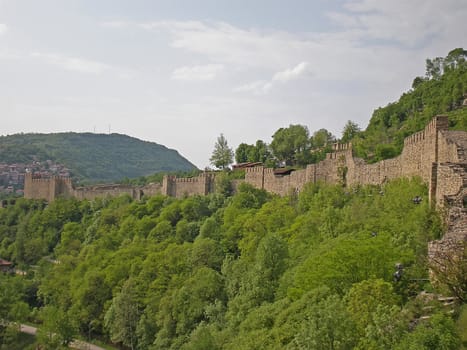 Tsarevets fortress ruins in Veliko Turnovo Bulgaria