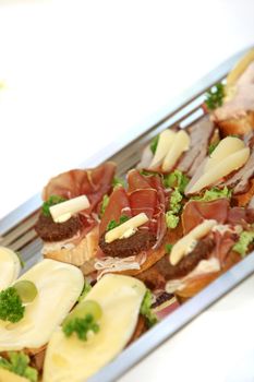 Various appetizers, canap�s, appetizers - close-up