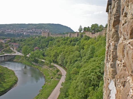 Tsarevets fortress ruins in Veliko Turnovo Bulgaria