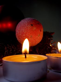 Christmas ornament with romantic candle light decoration