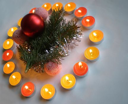 Christmas ornament with romantic candle light decoration