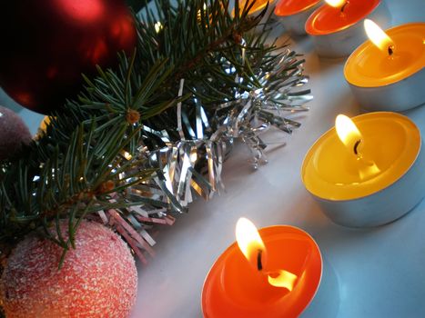 Christmas ornament with romantic candle light decoration