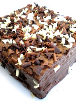 chocolate cake dessert isolated on white background
