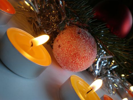 Christmas ornament with romantic candle light decoration