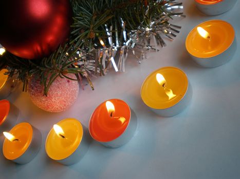 Christmas ornament with romantic candle light decoration     