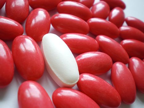 pile of pills isolated on white background