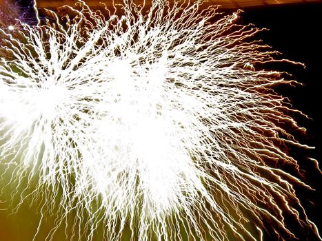 fireworks celebration on dark sky background  