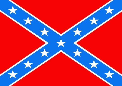 2D illustration of a American Confederate Flag 