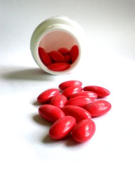 pile of pills isolated on white background