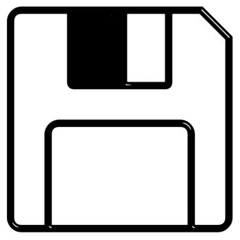 3d 3.5'' inch floppy disk isolated in white