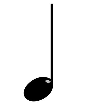 3d Quarter Note isolated in white