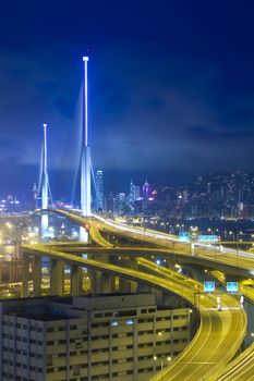 Hong Kong Bridge of transportation at night