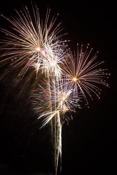 the beatifull colors and sparkling light of fireworks