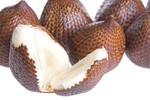 Isolated close-up image of Snake Fruits, commonly known locally as Buah Salak.