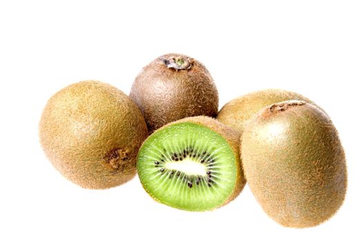 Isolated close-up image of Kiwi fruits.