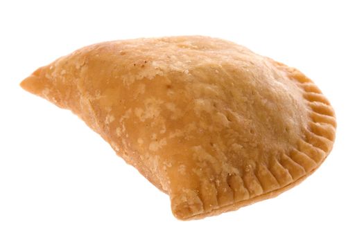 Isolated macro image of a curry puff.