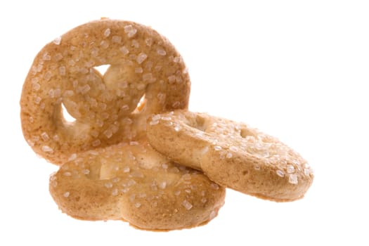 Isolated macro image of butter cookies.
