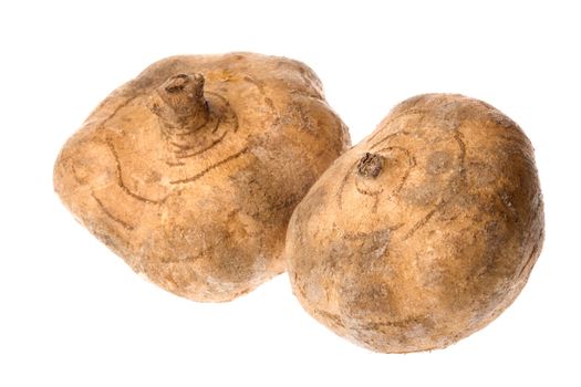 Isolated close-up image of turnips.
