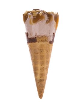 Isolated macro image of a cone ice cream.