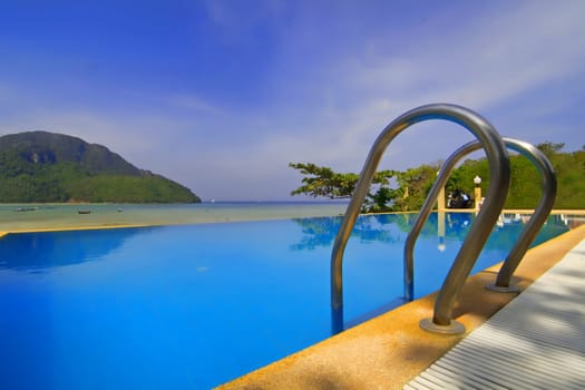 Open air swimmingpool at resort in Thailand