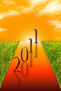 Written of new year on a orange background 