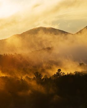 A hazy mountain in the Adirondack Mountains.  