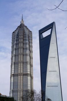 Shanghai architecture Jinmao tower and newest high rise