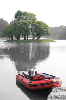 Red Lifeboat on Water, Transport