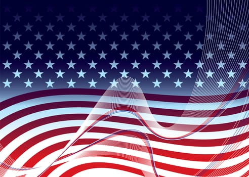 American abstract stars and stripes background concept illustration