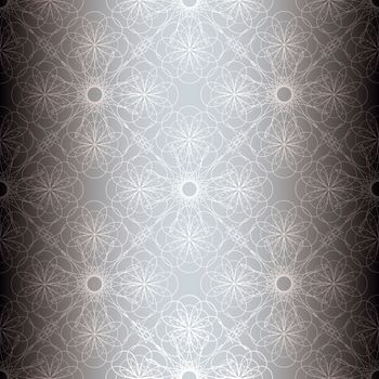 Silver floral abstract seamless background with repeat tile pattern