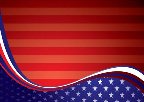 American inspired background illustration with stars and stripes