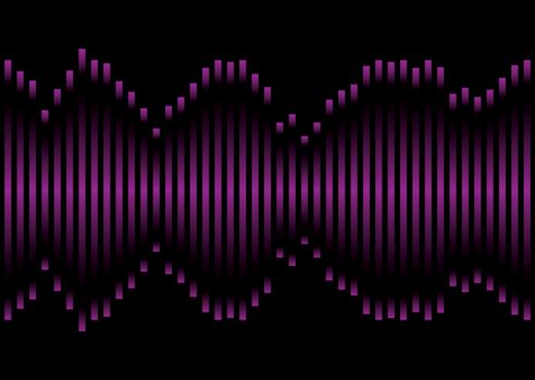 Music inspired graphic equaliser in pink and purple with black background