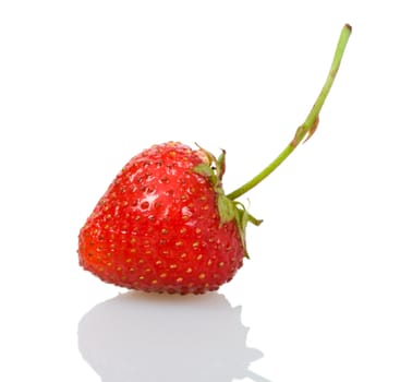close-up ripe strawberry, isolated on white